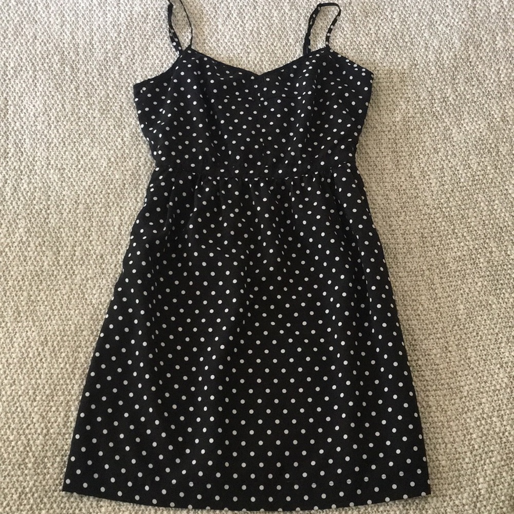 J. Crew Black and White Polka Dot Dress